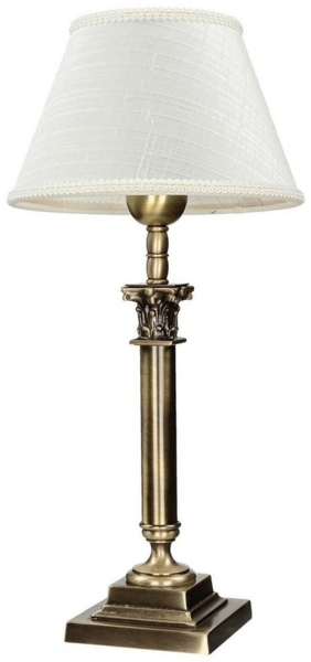 Licht-Erlebnisse Nachttischlampe PELIEL, ohne Leuchtmittel, 166 NachtTischlampe Messing helles Bronze Jugendstil Lampe