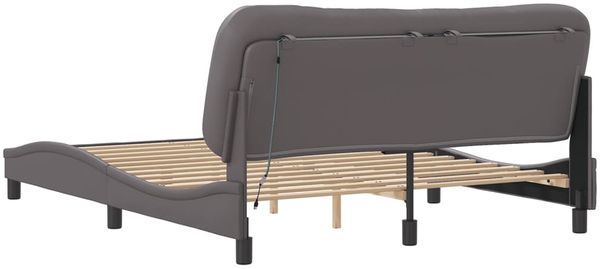 vidaXL Bettgestell mit LED ohne Matratze "Hvar" Grau 160x200 cm 3213944 Bild 9