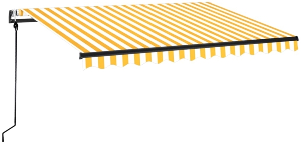 vidaXL Markise Automatisch Einziehbar 350x250 cm Gelb und Weiß 3069088