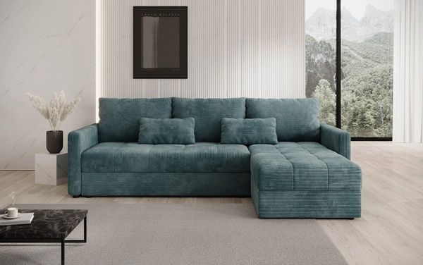 Luxusbetten24 Schlafsofa Designer Sofa Roma in Cord, mit Stauraum und Schlaffunktion