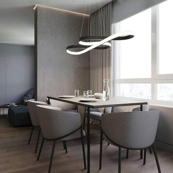 Nettlife LED Pendelleuchte Hängeleuchten Schwarz Dimmbar 47W, Höhenverstellbar, LED fest integriert, Warmweiß Neutralweiß Kaltweiß, Esszimmer Wohnzimmer Schlafzimmer Arbeitszimmer Büro