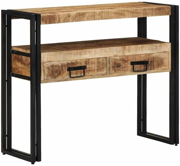 vidaXL Konsolentisch mit Regal Braun 90 x 33 x 75 cm Massivholz Mango 4102742