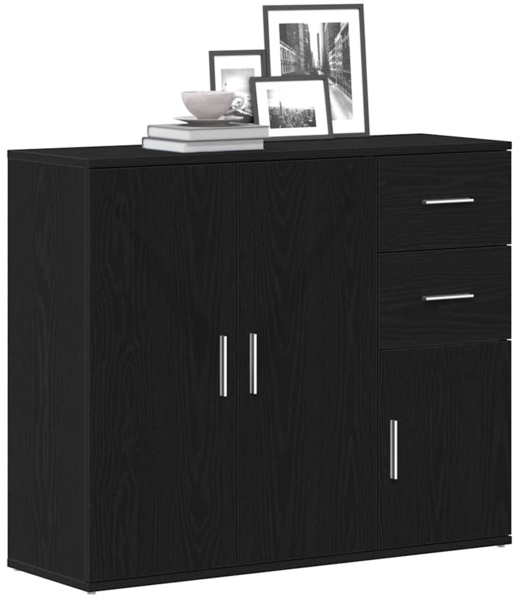 vidaXL Sideboard Schwarze Eiche 91 x 29,5 x 75 cm Holzwerkstoff 862003