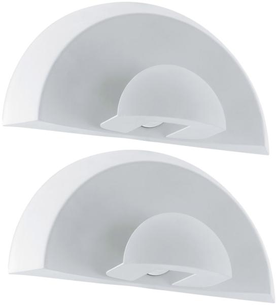 2er LED Wandleuchte, IP44, Stahl, weiß, Glas satiniert, L 28cm