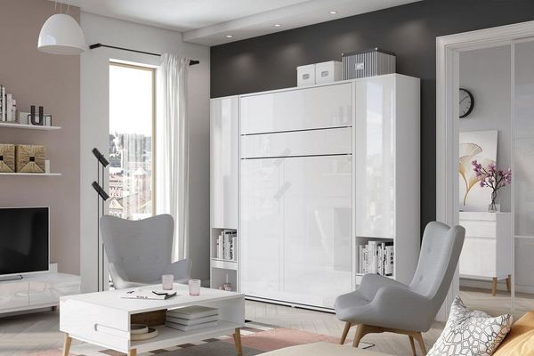 Compleo Schrankbett Vertical Wandklappbett Lenart Bed Concept, Ideal für kleine Räume