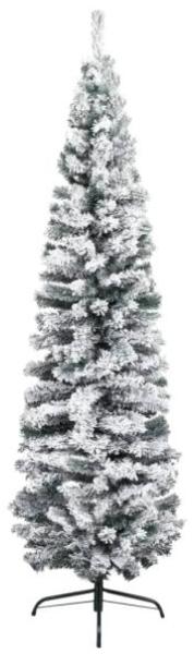 vidaXL Künstlicher Weihnachtsbaum Schlank mit Schnee Grün 240 cm PVC 320956