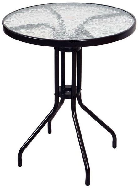 VCM Gartentisch Bistro Tisch mit Glasplatte