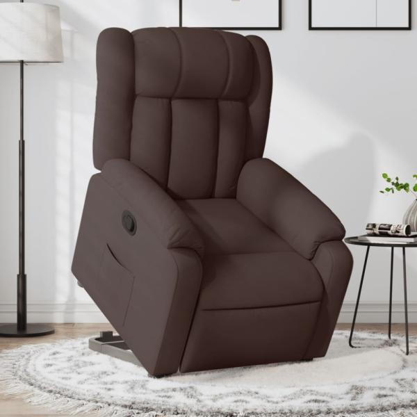 vidaXL Relaxsessel mit Aufstehhilfe Dunkelbraun Stoff 3205321