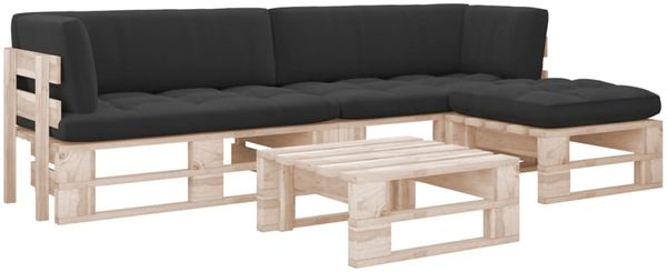 vidaXL 4-tlg. Paletten-Lounge-Set mit Kissen Imprägniertes Kiefernholz 3066824