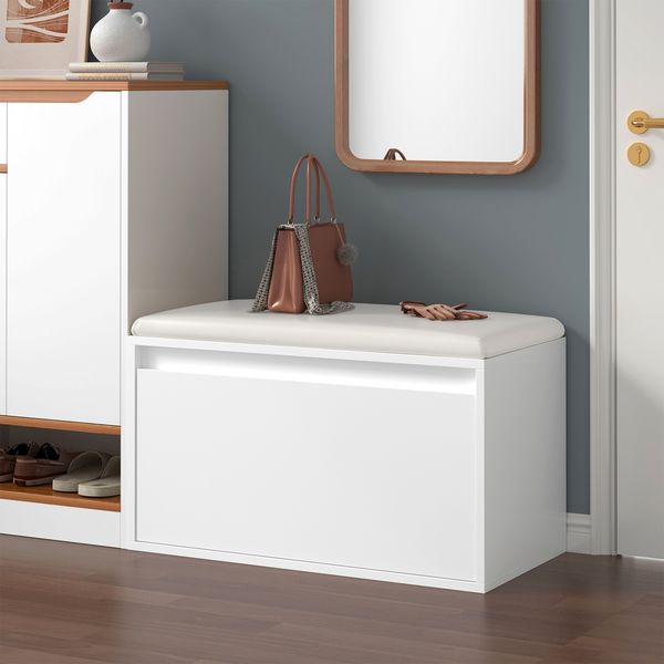 Sitzbank Degerfors 80x39x45 cm Weiß [en. casa]