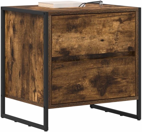 vidaXL Nachttisch Raucharbe 50 x 39,5 x 50 cm Holzwerkstoff 886682 Bild 2