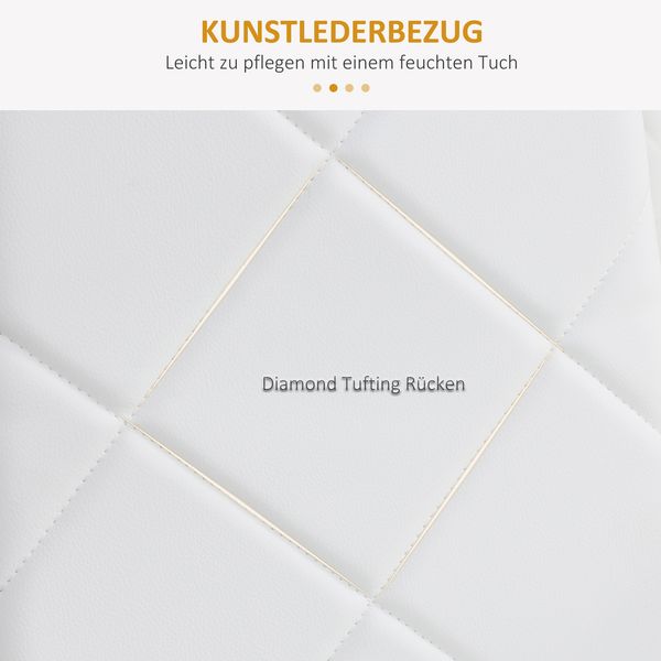 Stuhl 41x50x97 cm, 4er-Set, gepolstert, Kunstleder, Weiß Bild 5