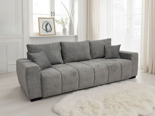 Home affaire Schlafsofa Bello, B: 239 cm, Liegefl. 142x194 cm, Bettfunktion, Bettkasten & 2 Zierkissen, Federkern