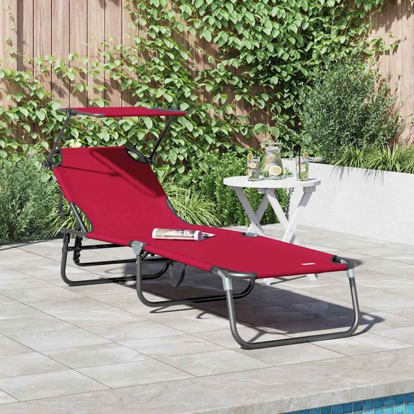 vidaXL Klappbare Sonnenliege Rot 190 x 57 x 81 cm Oxford 42003130