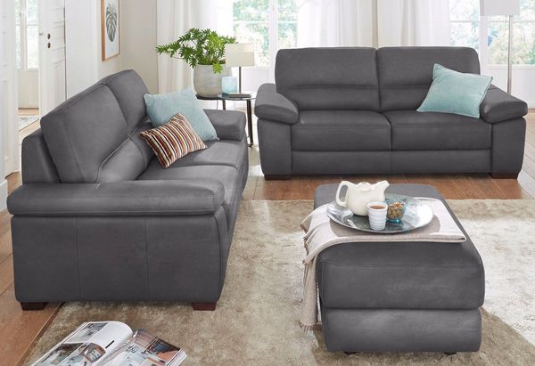 CALIA ITALIA Polstergarnitur Gaia, hochwertige Garnitur aus 2-Sitzer & 3-Sitzer im edlen Design, (Set, 2-tlg), aus pflegeleichtem Luxus-Microfaser Ginevra Hydro Care