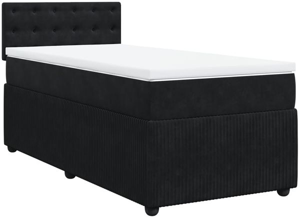 vidaXL Boxspringbett mit Matratze Schwarz 90x200 cm Samt 3289940 Bild 3