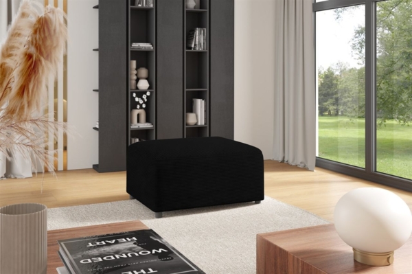 Polsterhocker Designerhocker Hocker MEGAN in Stoff Poso Schwarz