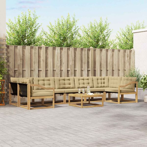 vidaXL Outdoor-Sofagarnitur 8 pcs Weiß und Beige 79 x 79 x 37 cm 3388527