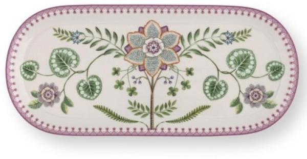 Pip Studio Kuchenplatte Lily & Lotus Rechteckig Off White-Lila (33,3x15,5cm) 51.018.159