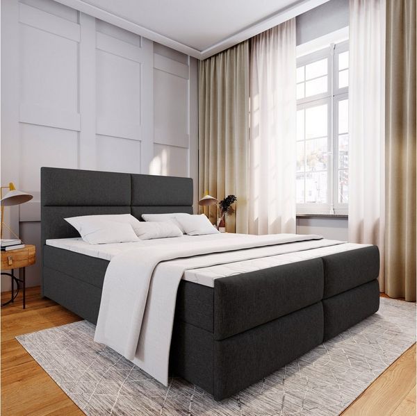 Masseno Boxbett MULEN 180x200 cm mit Bonell Matratze und Topper