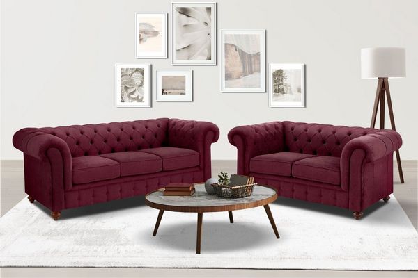 Home affaire Sitzgruppe Chesterfield, (2-tlg), hochwertige Knopfheftung, bestehend aus 2- und 3-Sitzer