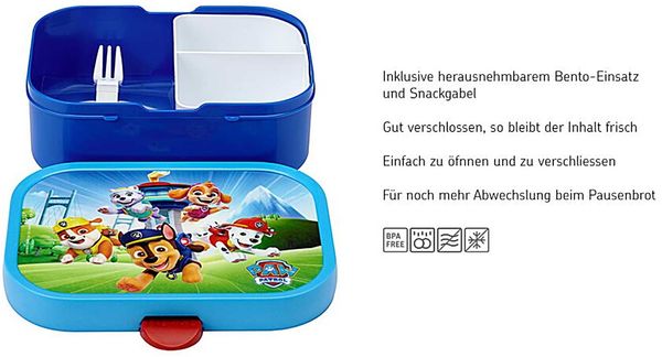 Mepal 'Campus' Brotdose mit Fächern & Gabel, Kunststoff, Paw Patrol Pups, 750 ml Bild 2