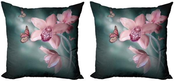 Abakuhaus Kissenbezüge Modern Accent Doppelseitiger Digitaldruck, (2 Stück), Blumen Orchideen-Blume Schmetterling