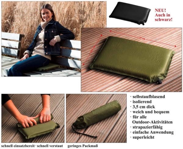 Maximex Sitzkissen Selbstaufblasendes Thermo-Mobilkissen (grün) Bild 5