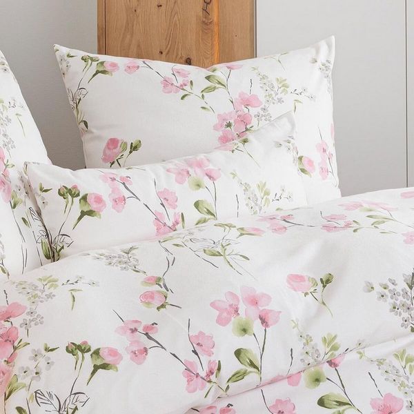 Janine Flanell Bettwäsche Chinchilla S 78069-01 Blüten 135x200