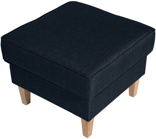 Hocker Karlen Bezug Flachgewebe Buche natur / blau 22023