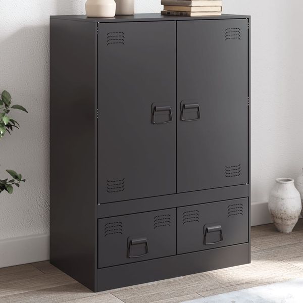 vidaXL Highboard Schwarz 67x39x95 cm Stahl 841805
