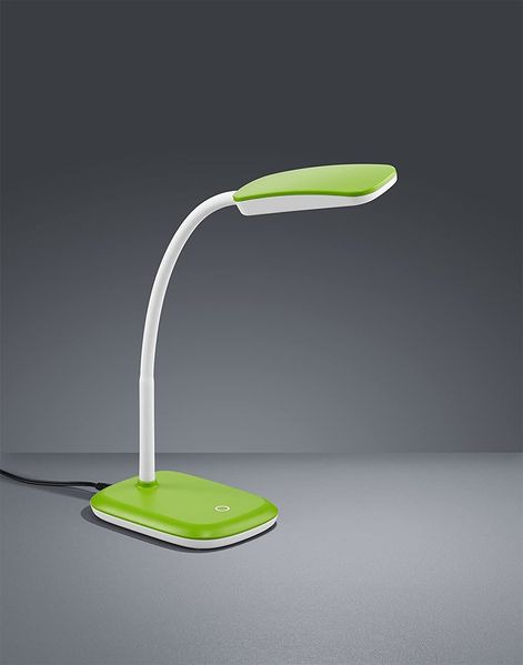 TRIO Leuchten 'Boa' LED-Tischleuchte, LED fest integriert, warmweiß, grün, mit Touch-Dimmer & verstellbarem Flexarm, Schreibtischlampe