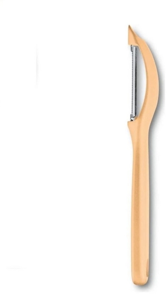Victorinox | Universalschäler | ergonomischer Griff | rostfreier Edelstahl | spülmaschinenfest | Farbe: Hellorange | ideal für Obst und Gemüse