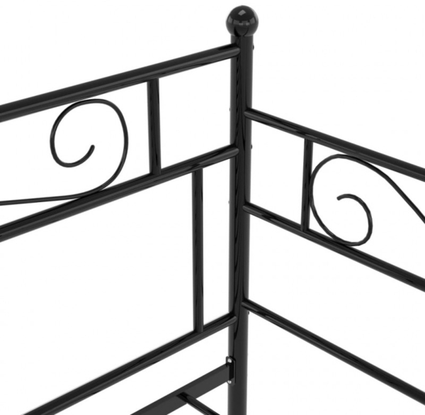 Schlafsofa Bettgestell Schwarz Metall 90x200 cm [324767] Bild 6