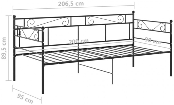 Schlafsofa Bettgestell Schwarz Metall 90x200 cm [324767] Bild 7