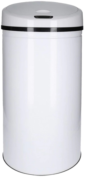 TP Sensor Mülleimer aus Edelstahl, Abfallbehälter für Küche, automatischer Deckel, rund, in weiß 40 Liter