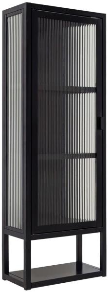 osoltus Wandschrank Riffelglas Stahl Regal cube schwarz Industrial 102x36cm