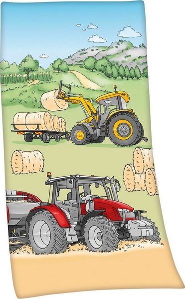 Trecker Velourstuch Duschtuch Badetuch Handtuch Strandtuch Traktor 75x150 cm