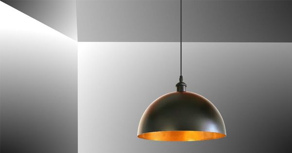 TRANGO LED Pendelleuchte, 1er Set 9001BL LED Retro Pendelleuchte Industrielle Vintage VINTOS Ø 360mm Pendellampe inkl. je 1x E27 LED Leuchtmittel warmweiß, Retro Hängelampe, Retro Hängelampe - Deckenlampe Lampenschirm in Schwarz-Gold