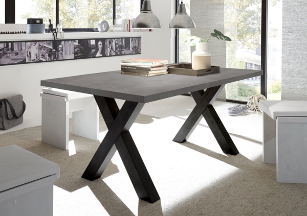 Esszimmertisch Eike 8 180 x 90 x 75 Esstisch Schwarzstahl/Graphit 13448-180 Bild 2