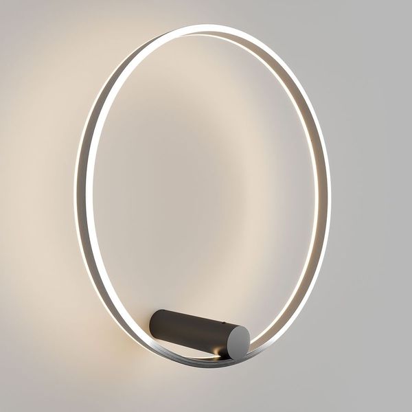 s.luce Ring Air LED Wandleuchte & Deckenlampe Ø 60cm Schwarz, Aluminium