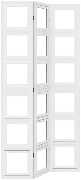 vidaXL 3-tlg. Raumteiler Weiß Massivholz Paulownia 358688