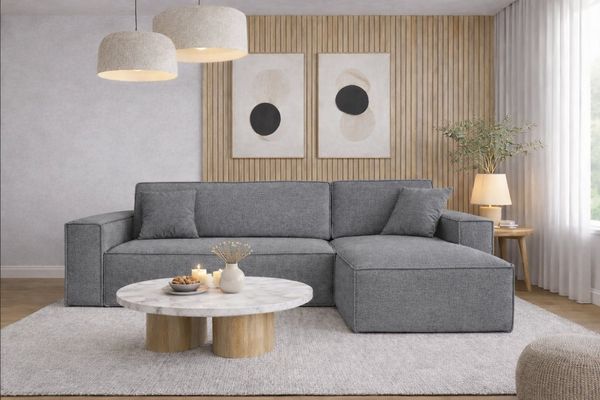 Kaiser Möbel Ecksofa mit schlaffunktion und bettkasten, Eckcouch L-Form BEST stoff Verita, Mit Schlaffunktion, Bettzeugkapazität, universell