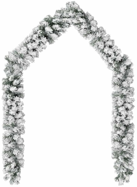 vidaXL Weihnachtsgirlande mit Schnee Grün 20 m PVC 320969