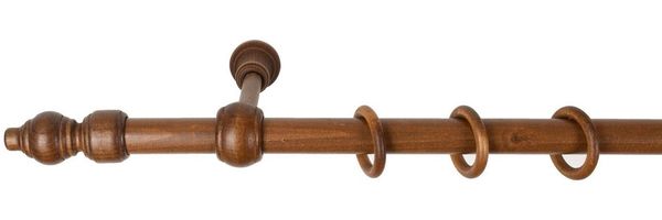 SN DECO GROUP Gardinenstange Filigrano, 1-läufig, Fixmaß, mit Bohren, verschraubt, Holzwerkstoff, 28 mm, Holz, verschiedene Längen und Farben, Komplettset