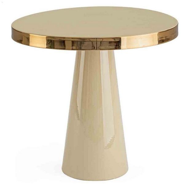 Beistelltisch Diknan aus Metall, rundes Design, creme, modern und vielseitig für Dein Zuhause