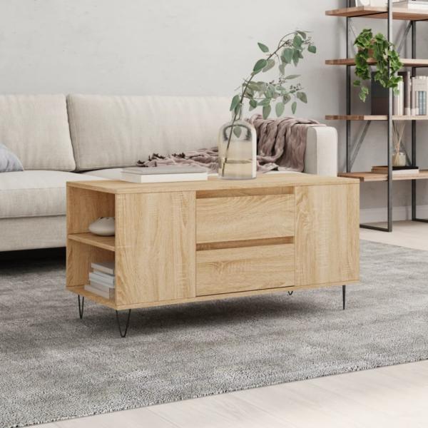 vidaXL Couchtisch Sonoma-Eiche 102x44,5x50 cm Holzwerkstoff 830999