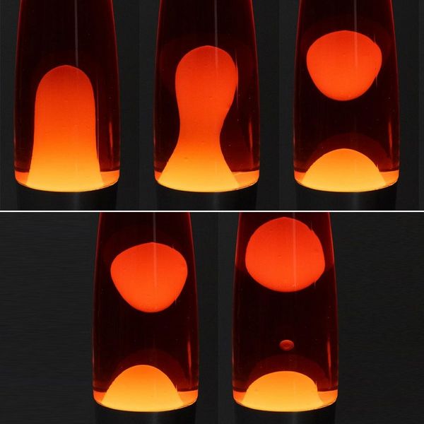 Lavalampe "CTL-ROGE LED" 40cm Wasser: Rot, Wachs: Gelb, Body: Silber