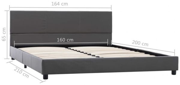 vidaXL Bettgestell Grau Kunstleder 160x200 cm 284778 Bild 14