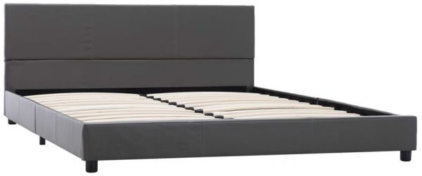 vidaXL Bettgestell Grau Kunstleder 160x200 cm 284778 Bild 2